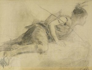 Studie paalbouwer door Albert Anker